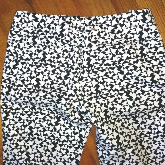 Kate Spade Pants ankle crop Geometric print Saturday Stretch  28x27 - Picture 7 of 12